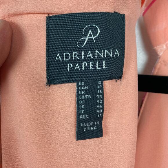 Adrianna Papell Orange Pink Halter Midi Dress - Picture 8 of 16